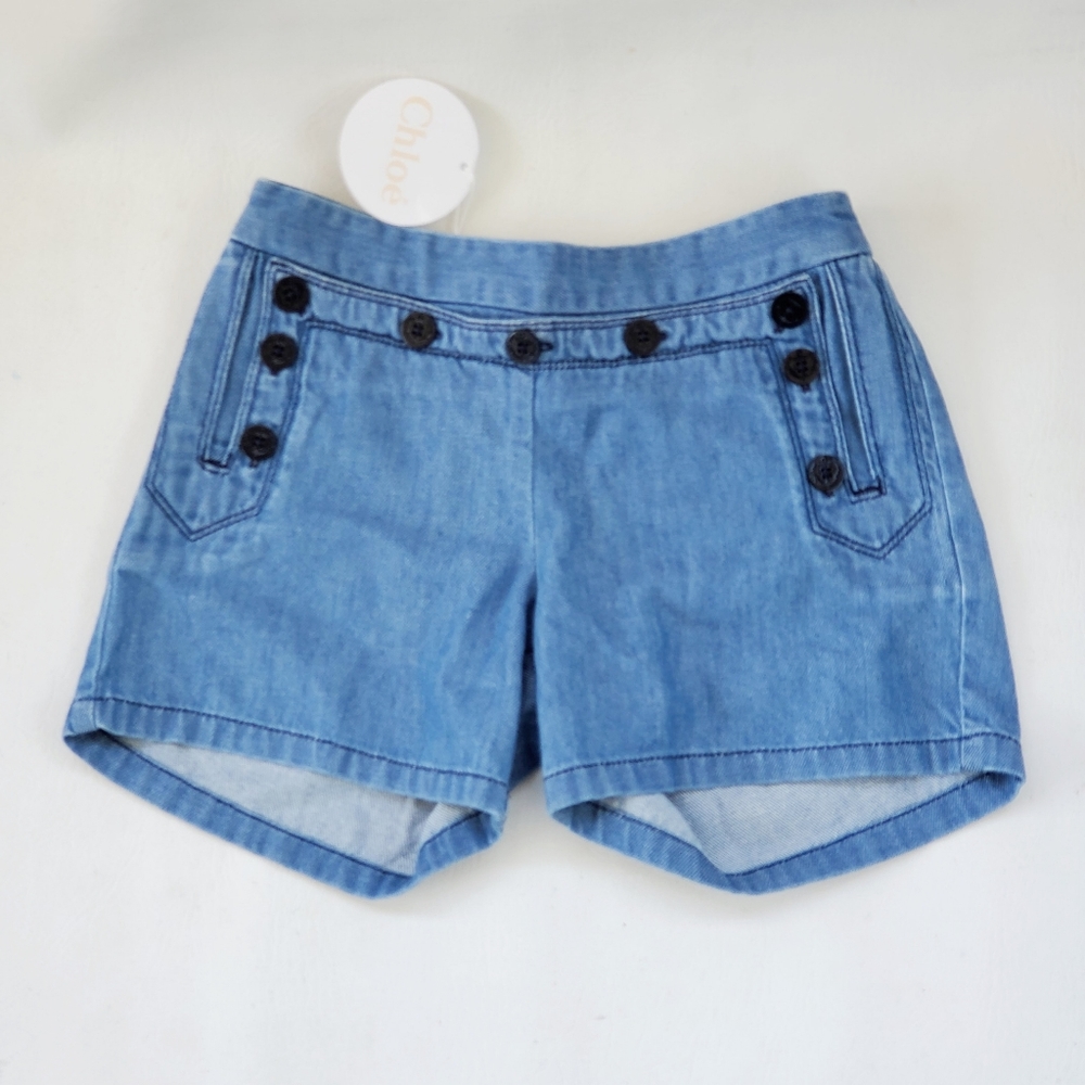 Chloe Kids Pinafore Denim Shorts Size 10 B - Picture 10 of 10